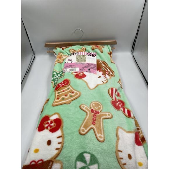 Hello Kitty Christmas Gingerbread Throw Blanket Mint Green 60x70" 2025 NWT! - Picture 1 of 4